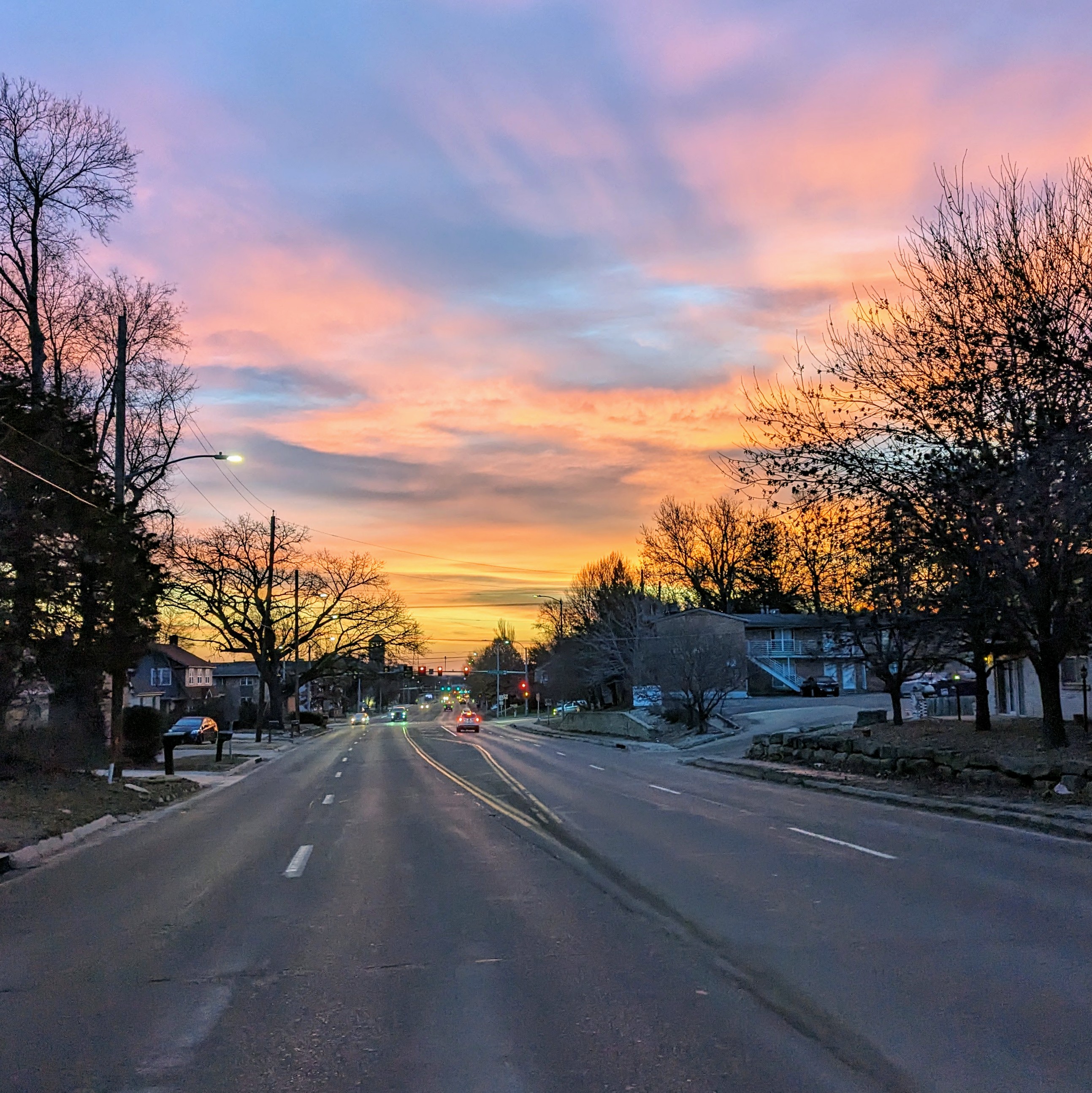 An Evening Walk from School in Kansas